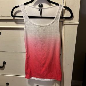 White and pink ombré sequins tank top